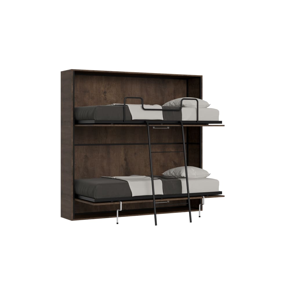 Itamoby Cama doble horizontal kando nogal style contemporain Marron Panneau De Particules