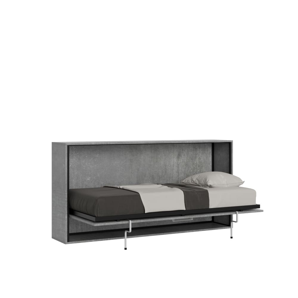 Itamoby Cama de cemento horizontal individual kando style contemporain Gris Panneau De Particules