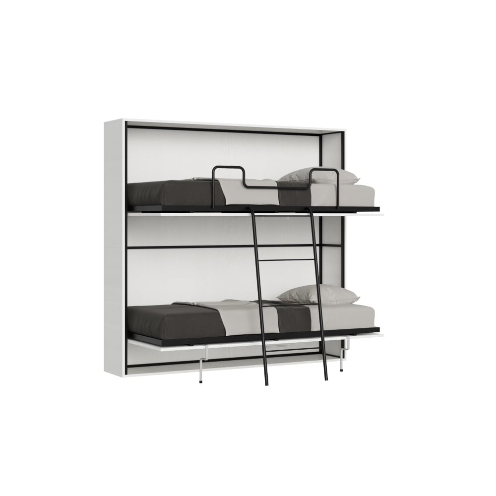 Itamoby Horizontales Doppelklappbett in Holzoptik Esche weiß style modern - Spanplatte