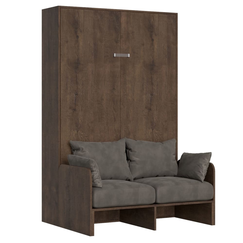 Lit escamotable vertical 120 effet bois noyer