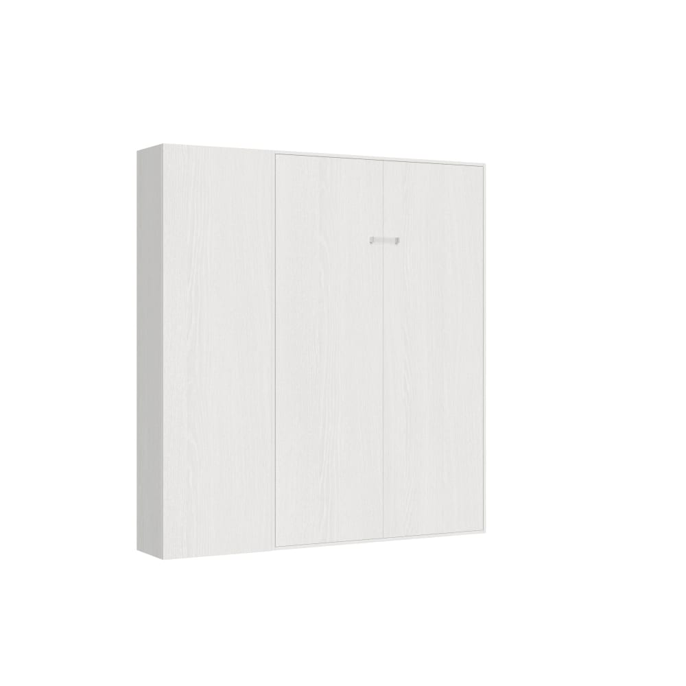 Itamoby Cama 140 kentaro fresno blanco con columna izquierda-derecha style contemporain - Panneau De Particules