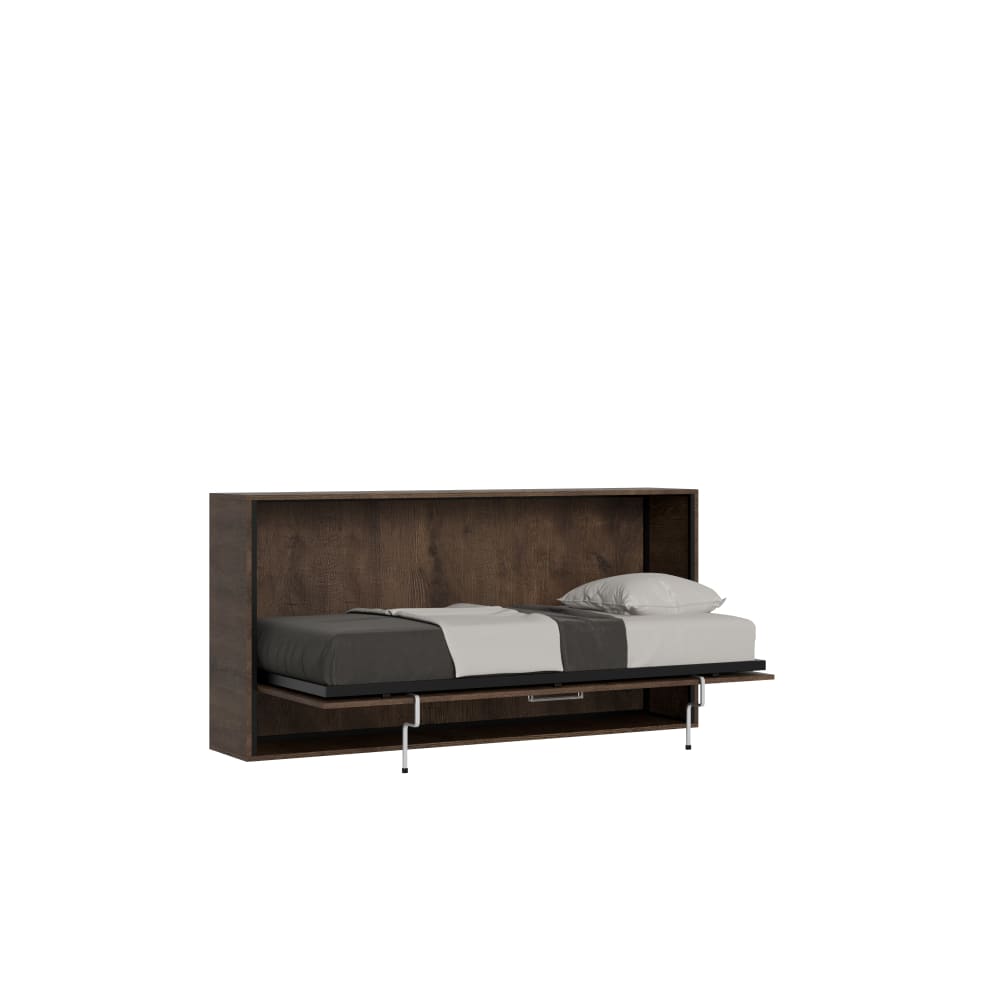 Itamoby Cama horizontal individual kando nogal style contemporain Marron Panneau De Particules