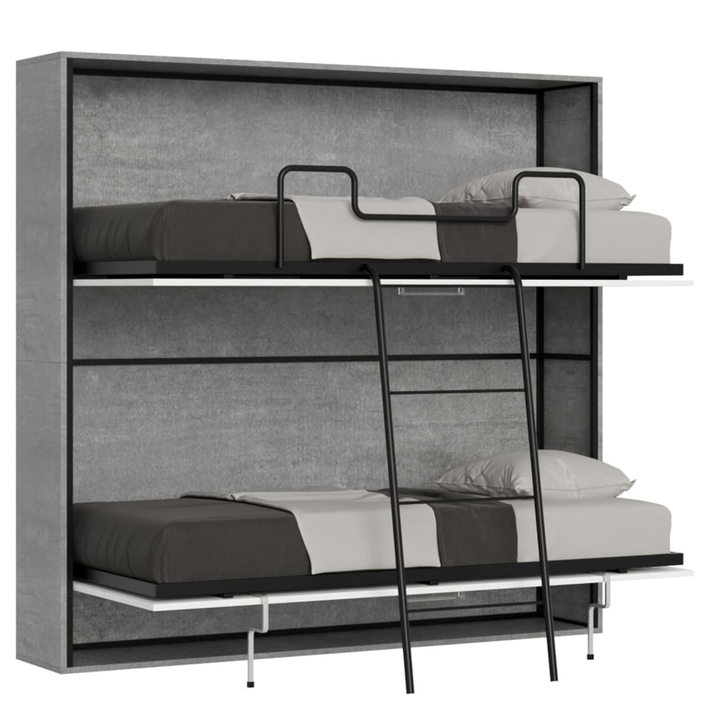 Lit escamotable horizontal - effet bois