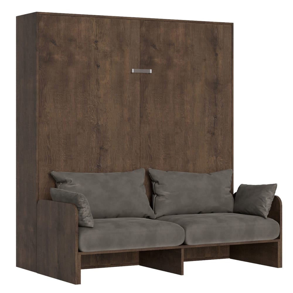 Lit escamotable vertical - noyer