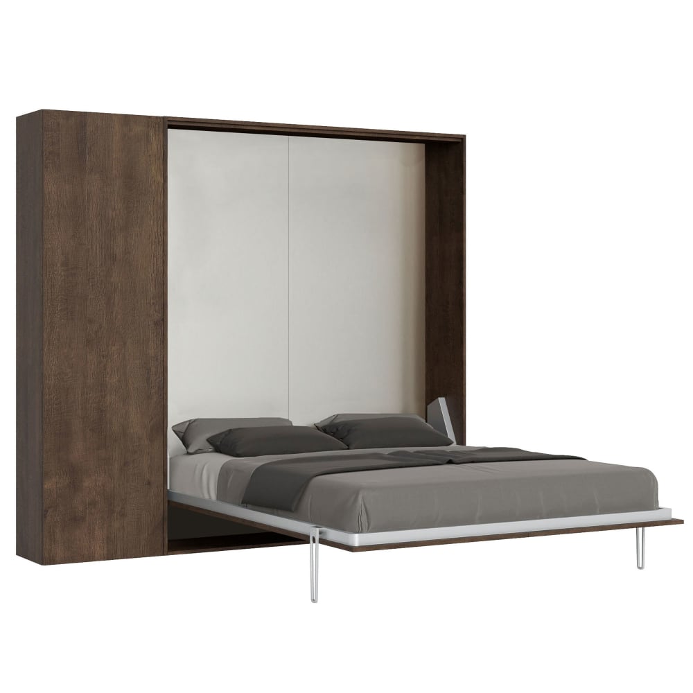 Lit escamotable vertical - noyer