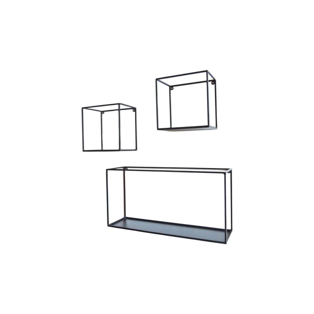 Etagère murale en métal noir (lot de 3)