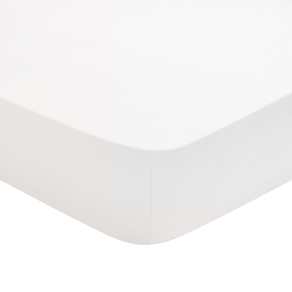 Drap housse   coton blanc 140x200 cm