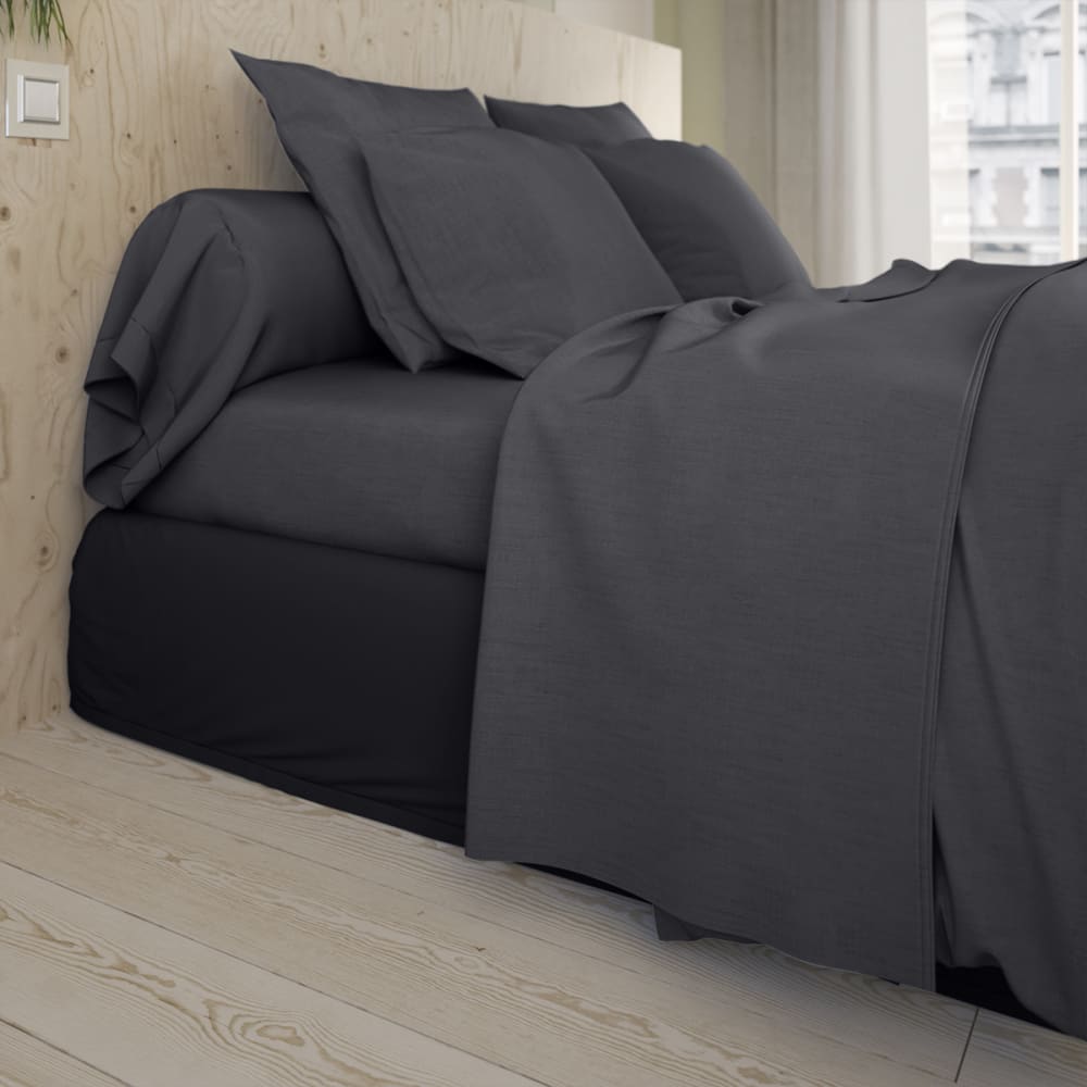 Drap housse coton carbone 140x200 cm — vue 3