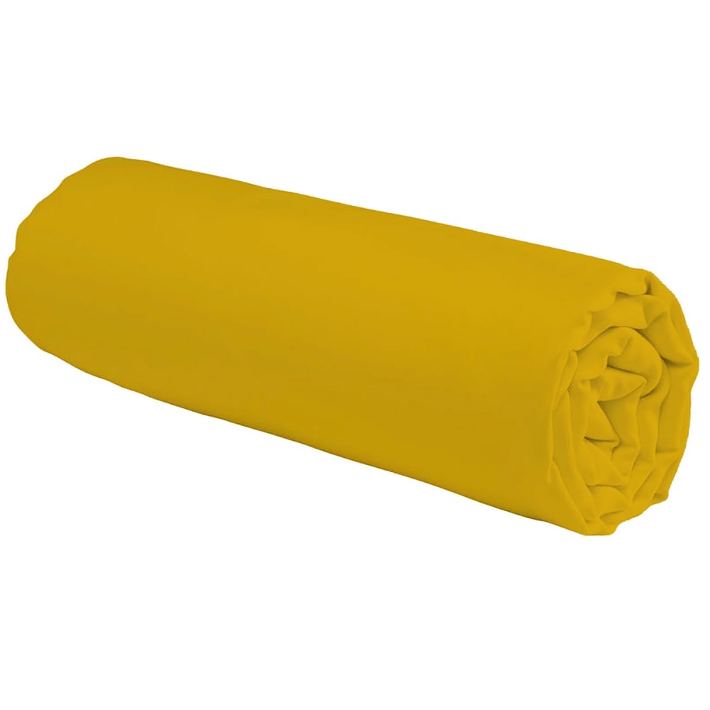 Drap housse coton  uni jaune moutarde 90x190cm - Maisons du Monde