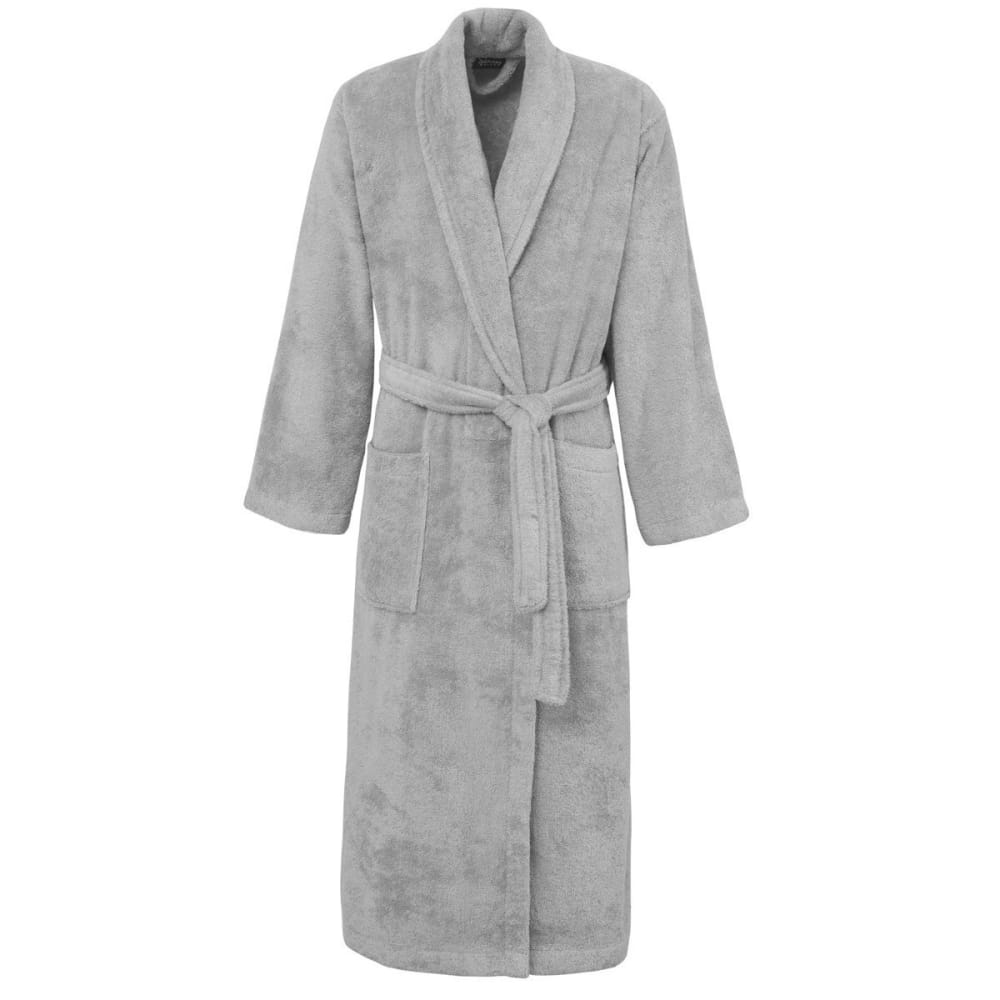 Peignoir éponge hommefemme col châle 400 g/m² gris perle M
