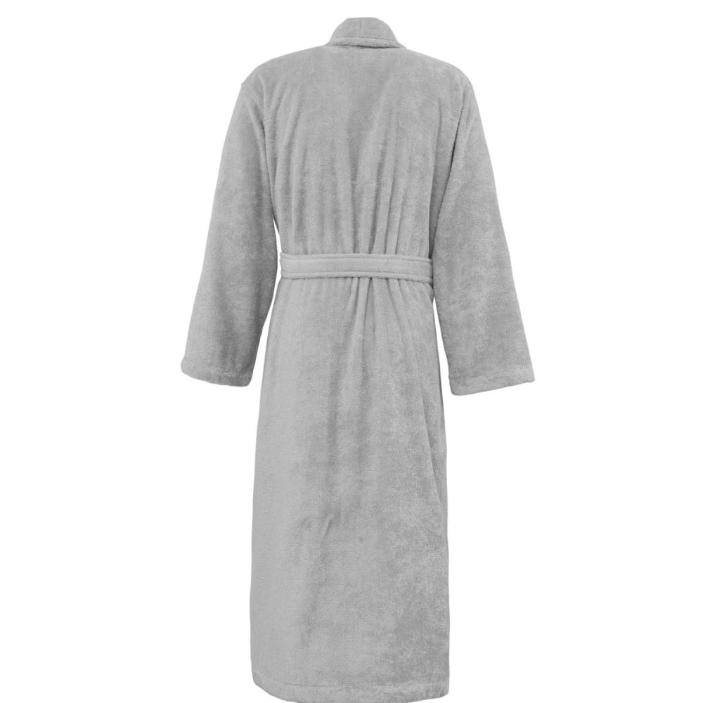 Unisex Bademantel mit Schalkragen 400 g/m² Perlgrau L - Maisons