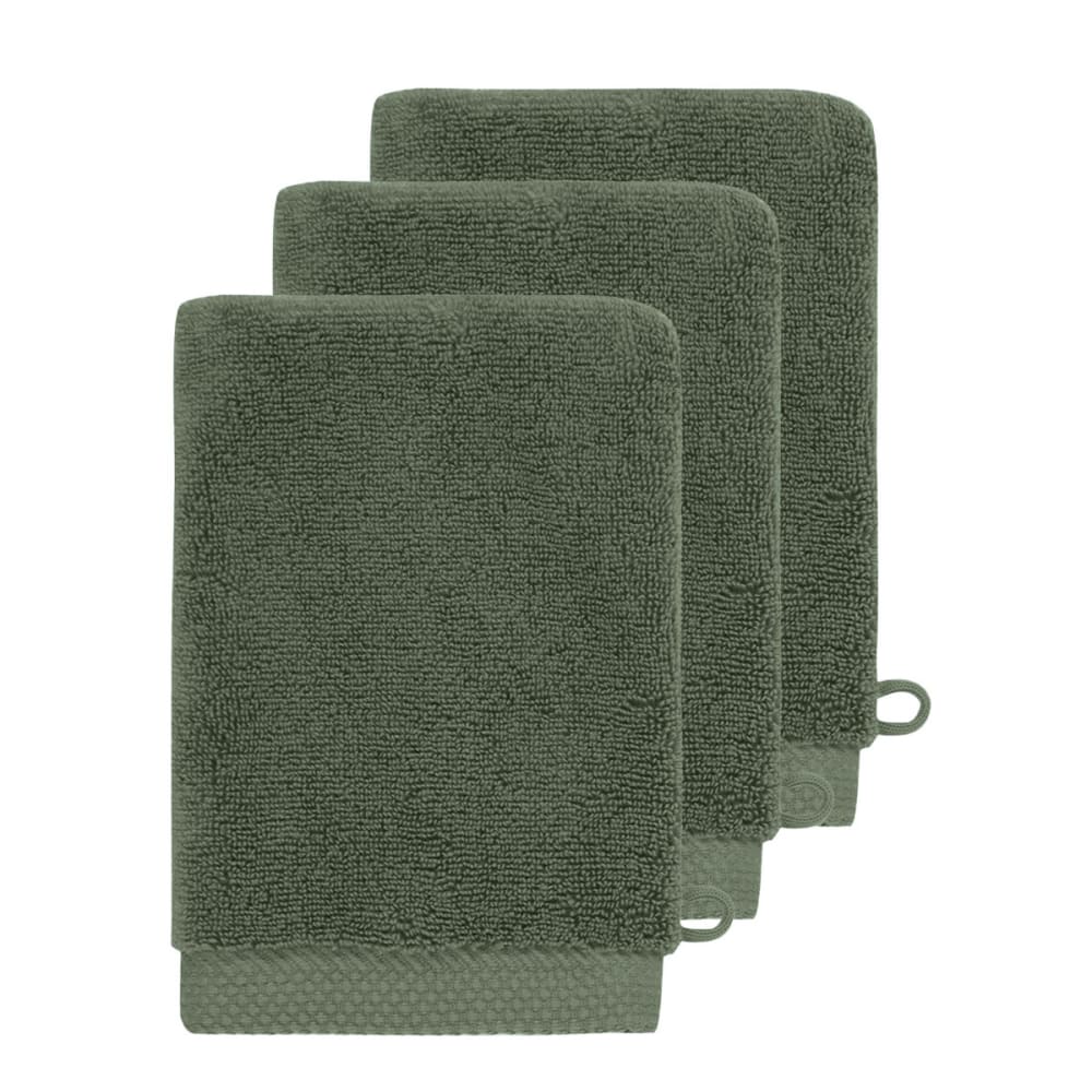 3 gants de toilette 560 g/m² Eucalyptus 16x22 cm