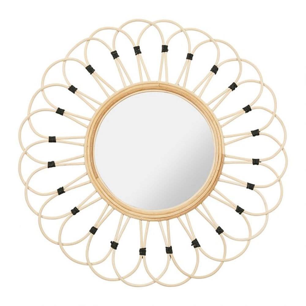 Miroir rond rotin naturel D50cm