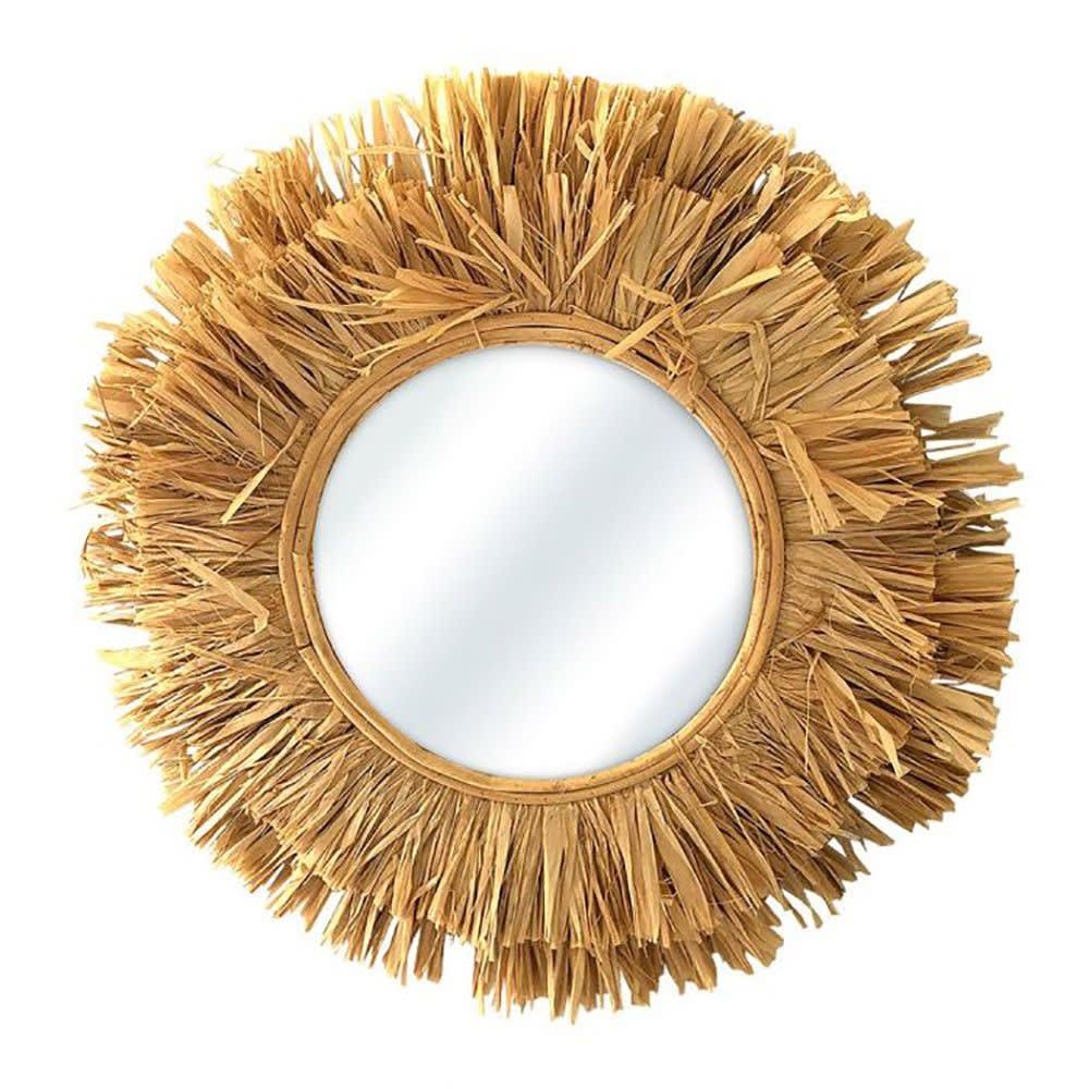Miroir rond raphia D48cm