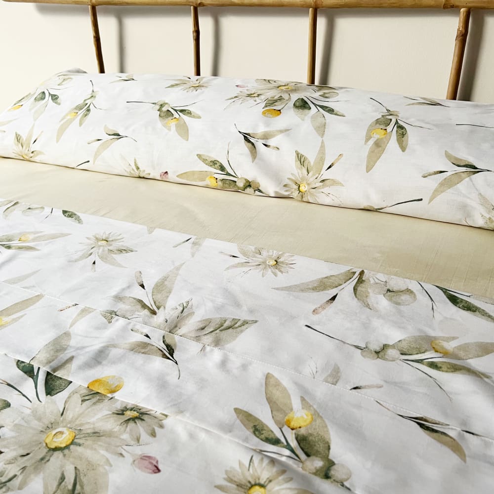 Juego de sábanas 100% algodón 3 piezas estampado flores - cama 135 cm - Maisons du Monde
