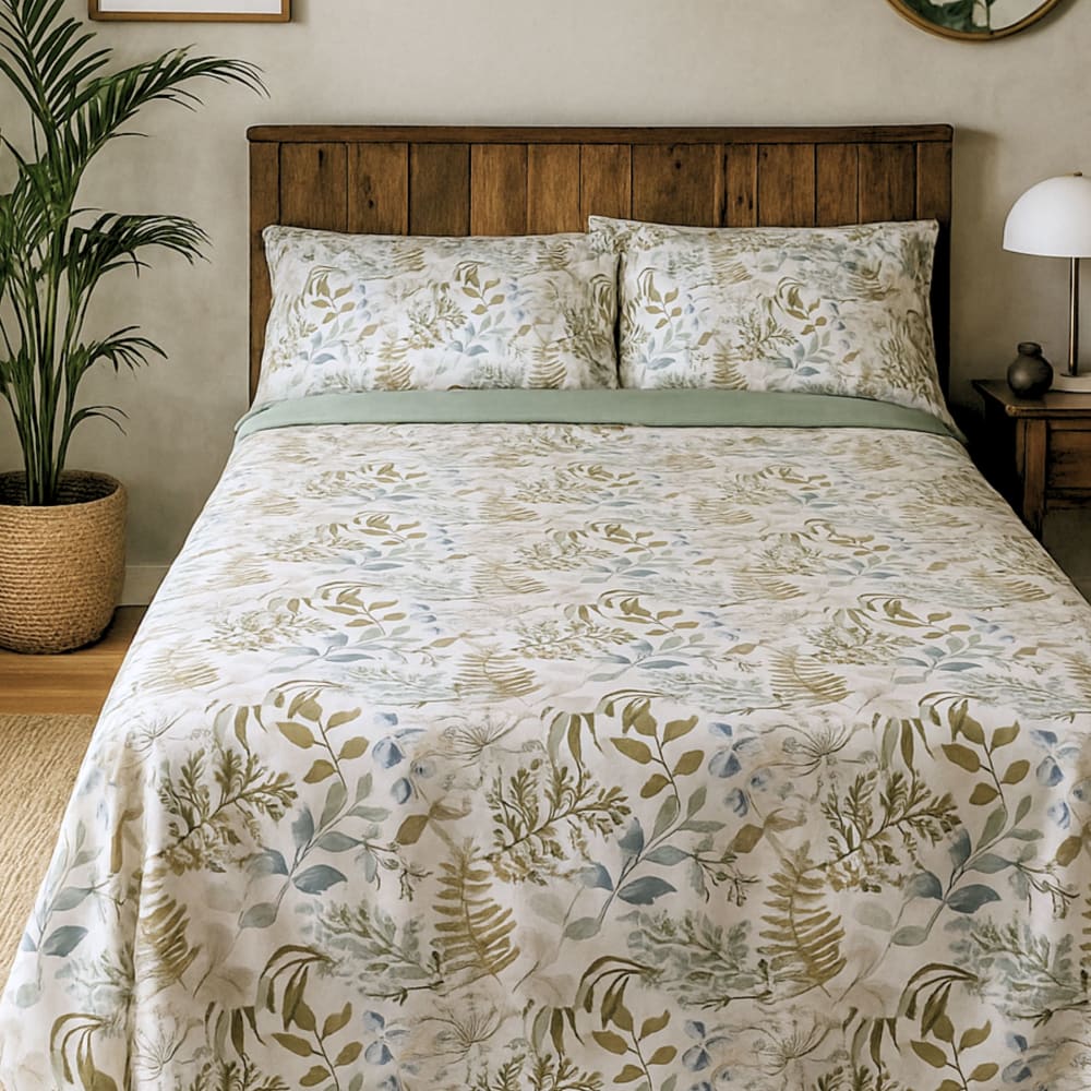 Juego de sábanas 100% algodón 3 piezas ramas - cama 135 cm
