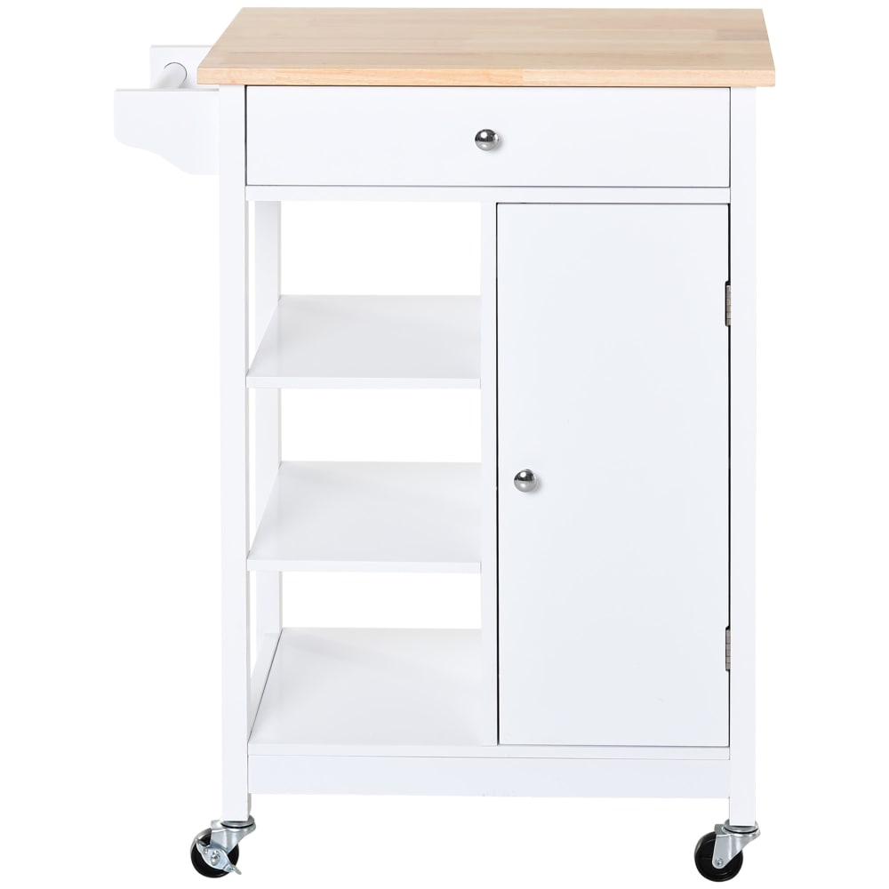 Carrello da cucina salvaspazio in legno mdf bianco - Homcom
