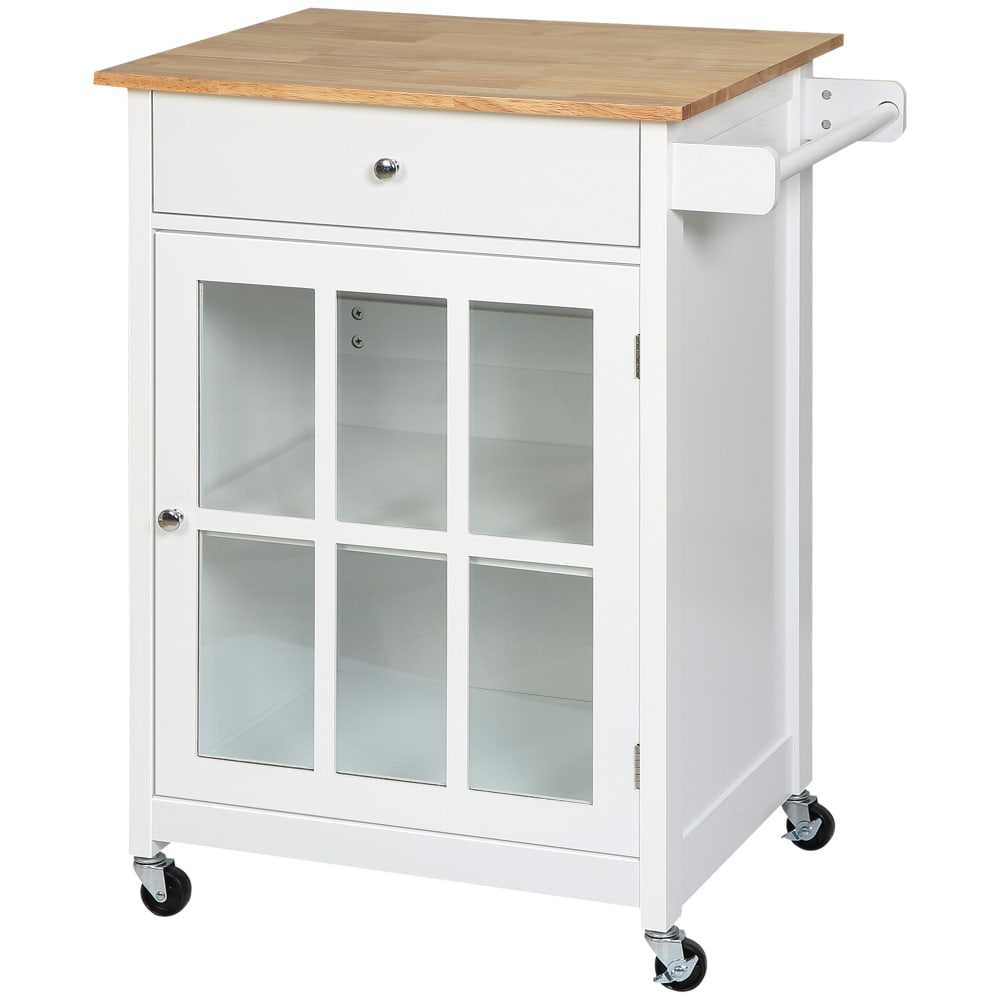 Carrello da cucina multiuso in legno bianco 67x48x86.5cm - Homcom