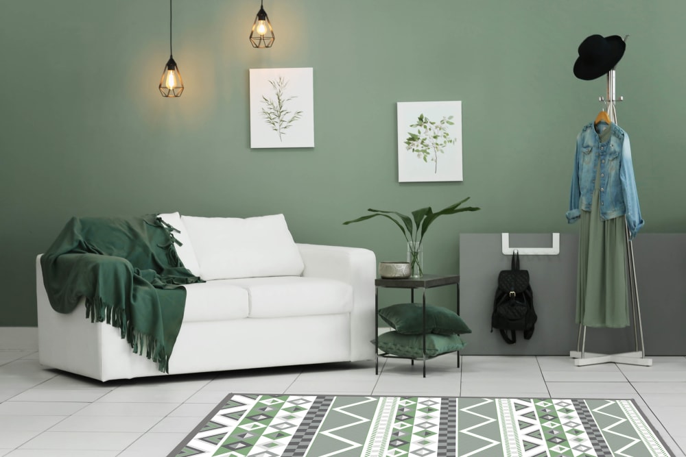 Alfombra vinílica azteca verde 160 x 230 cm - Maisons du Monde