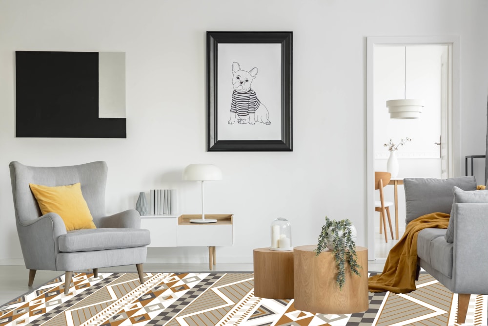 Alfombra vinílica azteca naranja 80 x 300 cm - Maisons du Monde