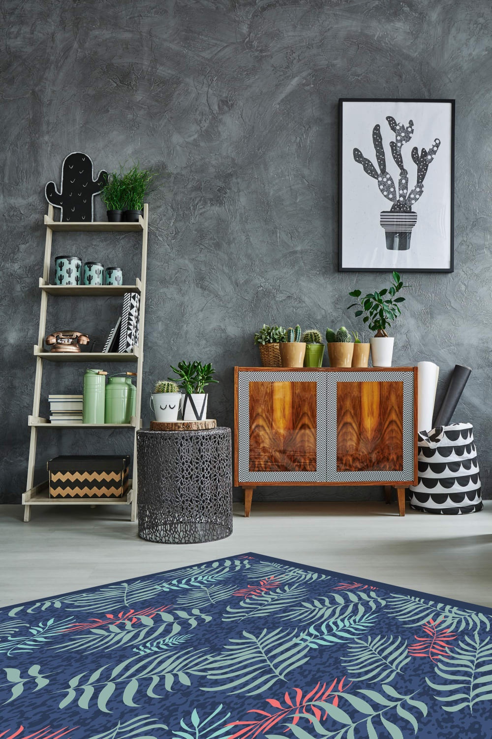 Alfombra vinílica hojas 120 x 170 cm - Maisons du Monde