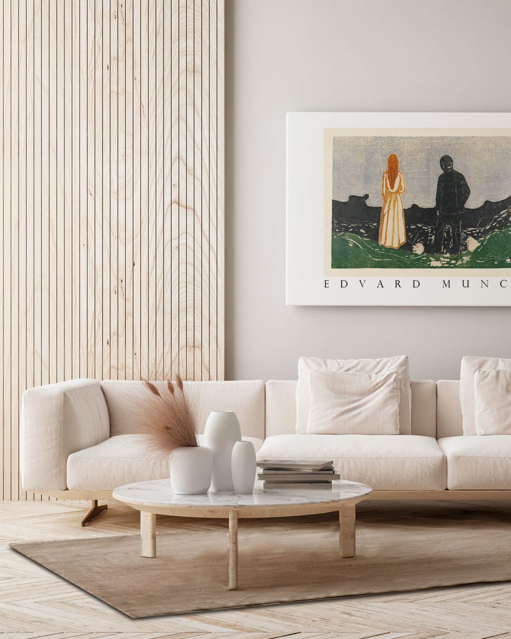 Tapis vinyle texture du bois beige 300x200cm