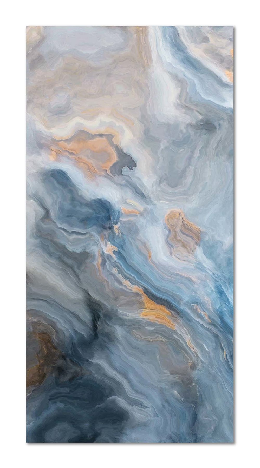 Tapis vinyle marbre bleu et orange 300x200cm