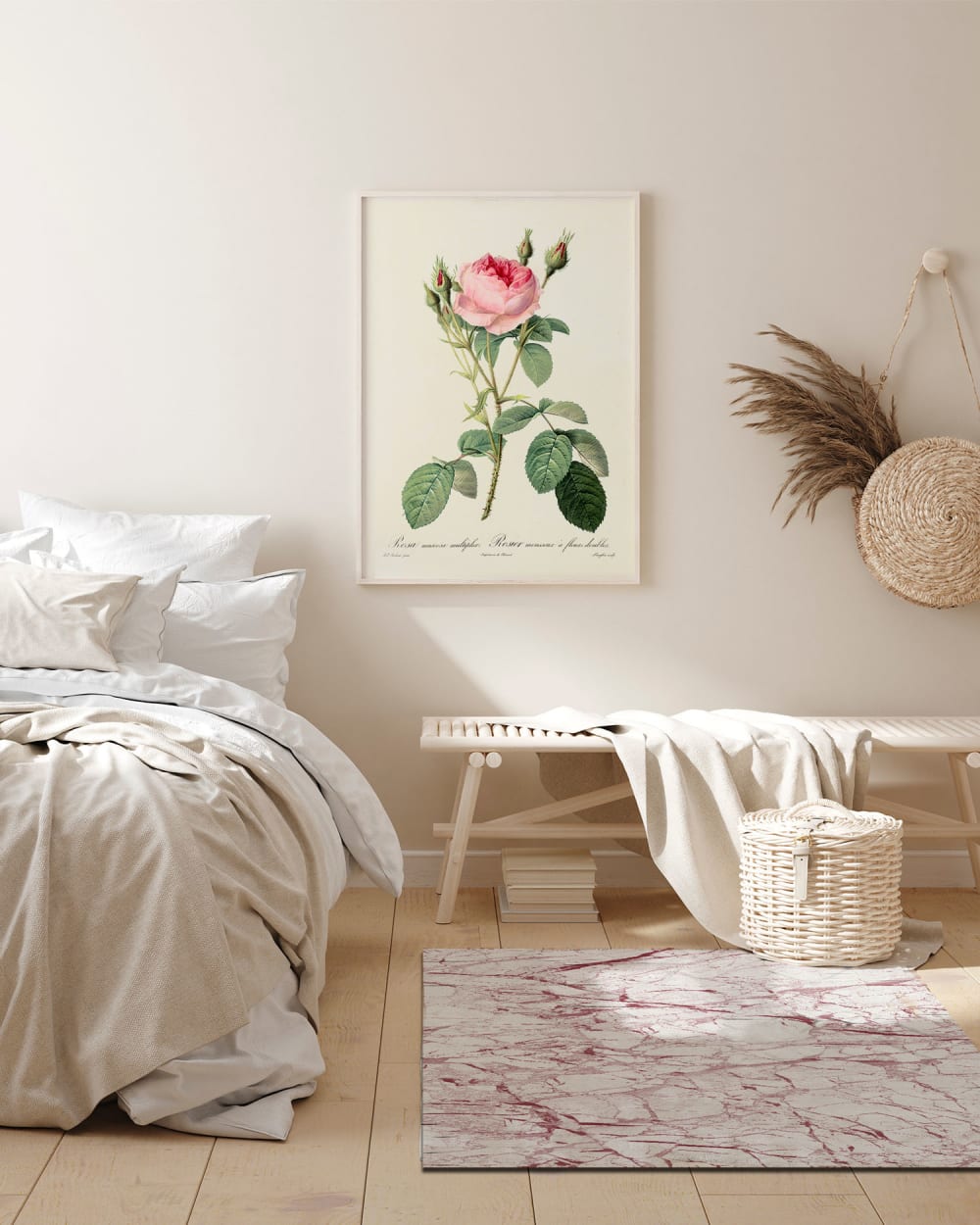 Tapis vinyle marbre blanc et rose 160x230cm — vue 4