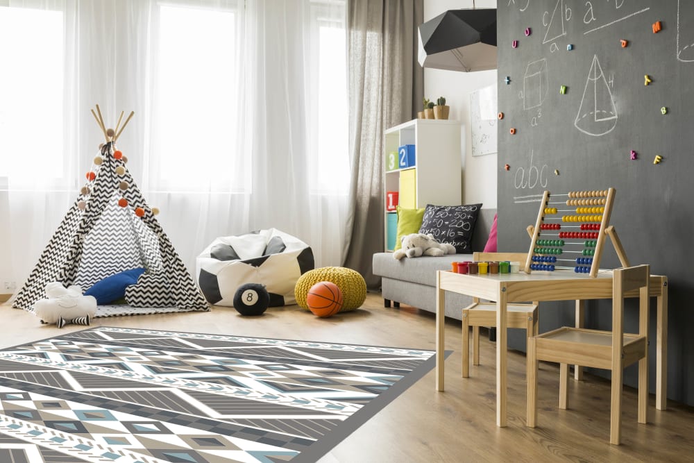 Alfombra vinílica azteca azul 160 x 230 cm - Maisons du Monde