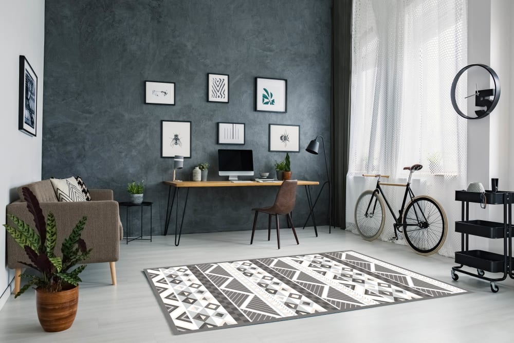 Alfombra vinílica azteca gris 80 x 250 cm - Maisons du Monde