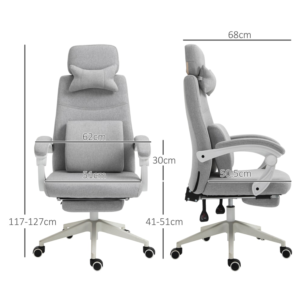 Poltrona da ufficio ergonomica in tessuto grigia - Vinsetto