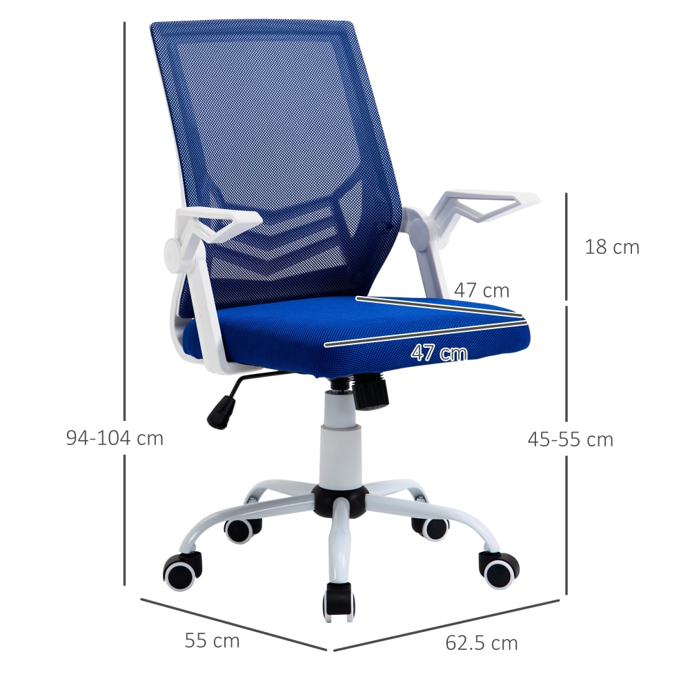 Sedia da ufficio ergonomica supporto lombare in tessuto blu -