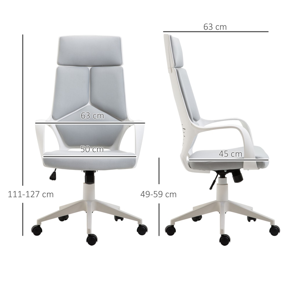 Sedia da ufficio con funzione dondolo in tessuto grigio - Homcom