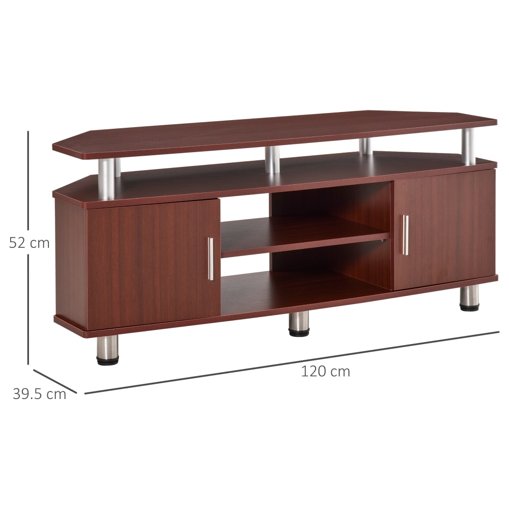 Mobile porta tv fino a 55" 2 vani con ante marrone - Homcom
