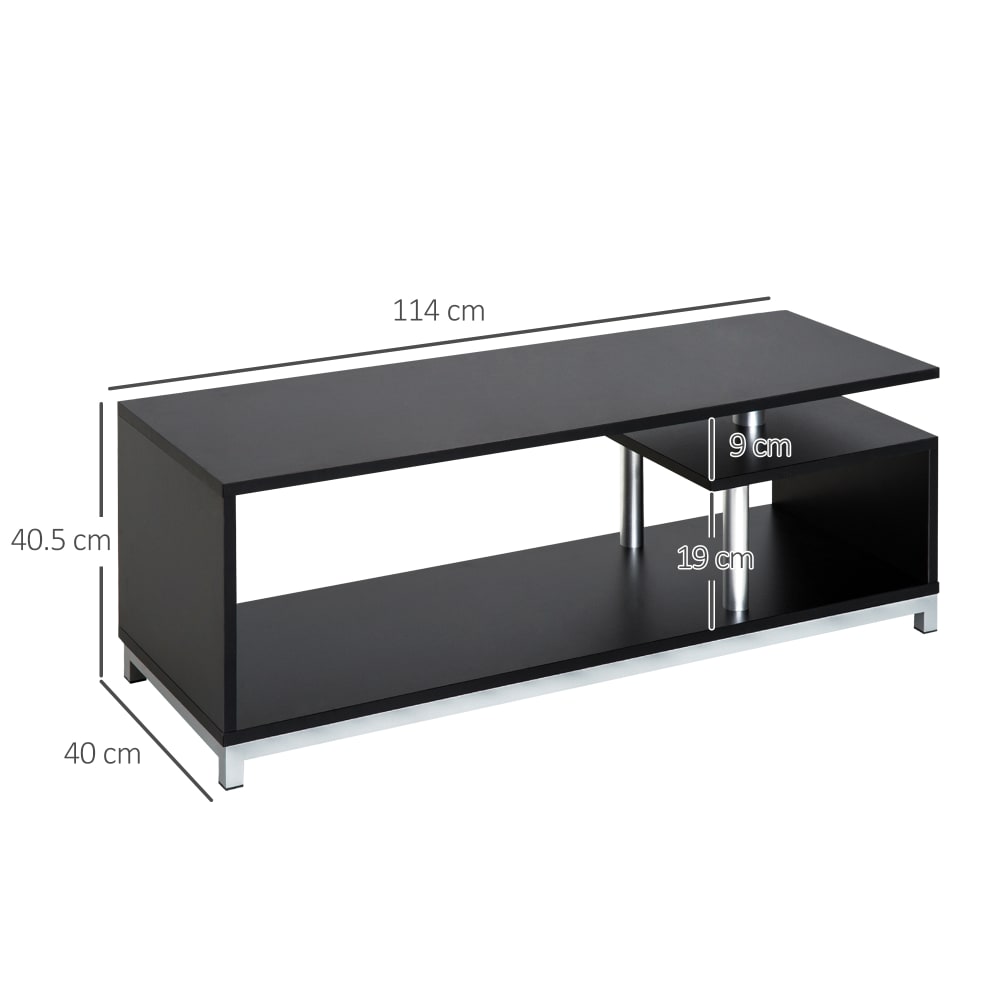 Mobile tv moderno con ripiano nero - Homcom