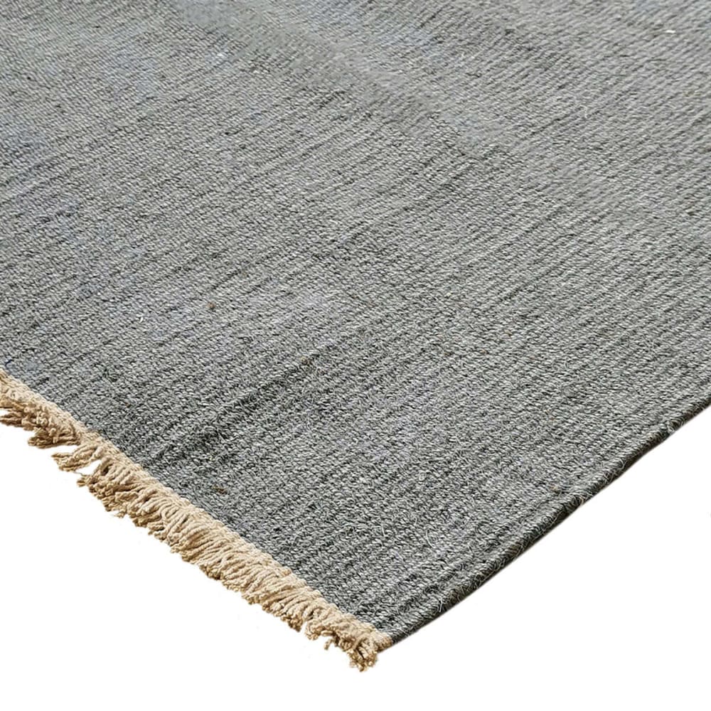 Tapis jute et coton avec franges gris clair 160x230 — vue 4