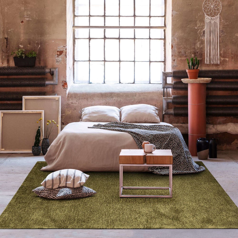 Tapis lumineux vert rouillé 120x170 — vue 3