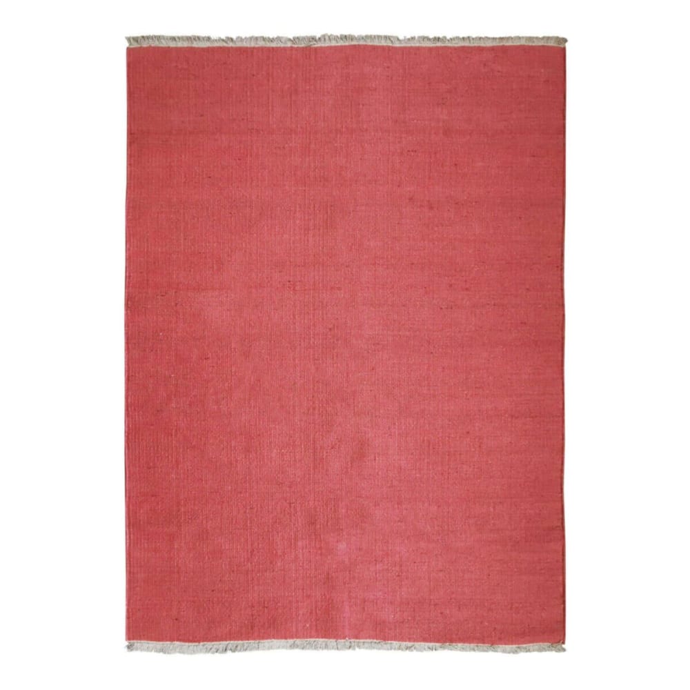 Tapis jute et coton avec franges terra cotta 160x230