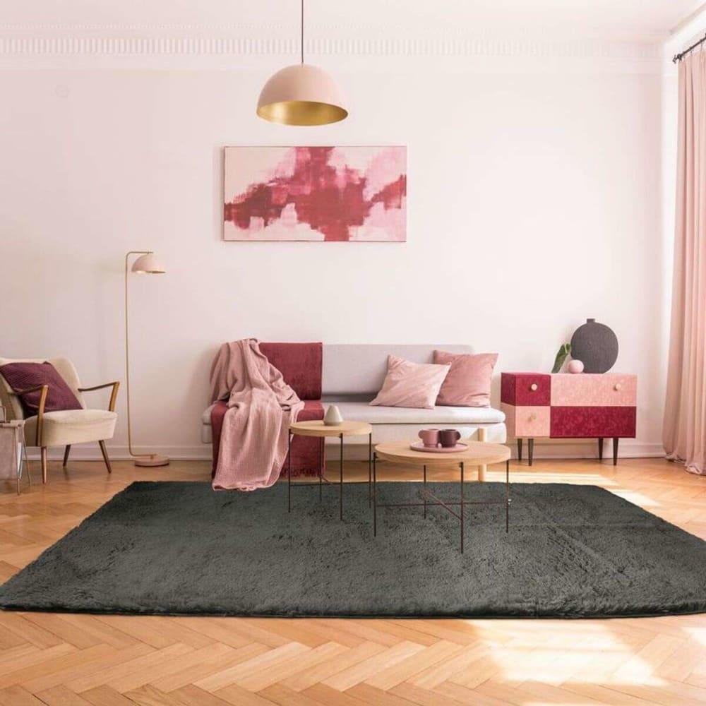 Tapis à base fine et souple extra doux gris foncé 190x290 — vue 3