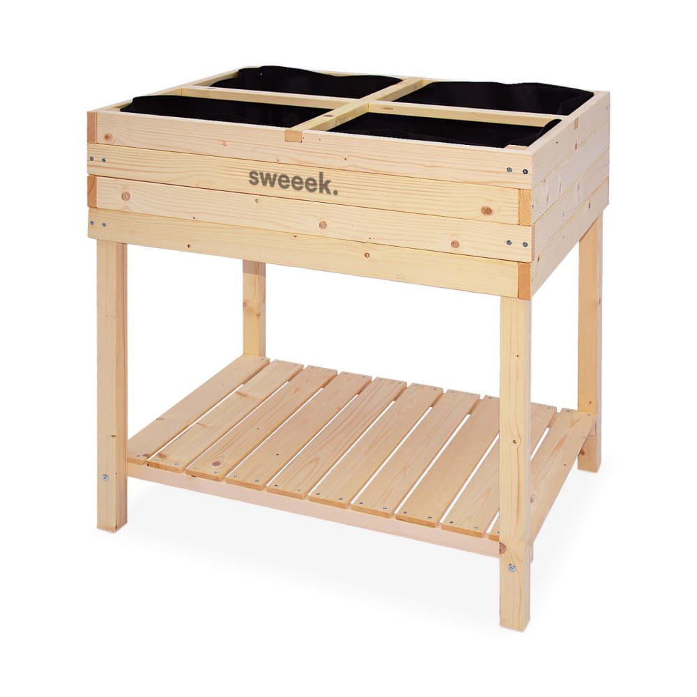 Huerto de madera cuadrado sobre patas, 80x60cm, madera - Maisons du Monde