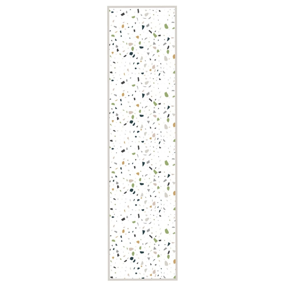 Tapis vinyle vert et gris terrazzo 48x198 cm