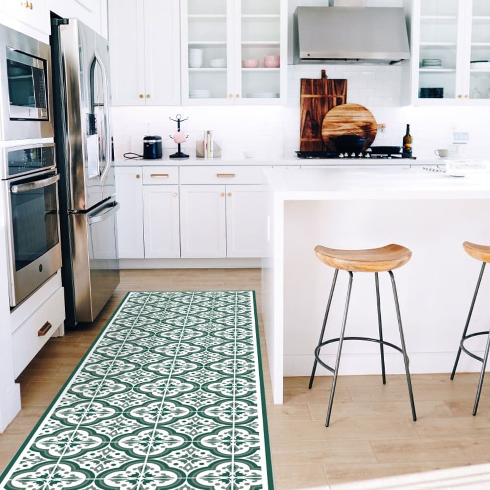 Tapis en vinyl lisbonne vert 48x198 cm — vue 3
