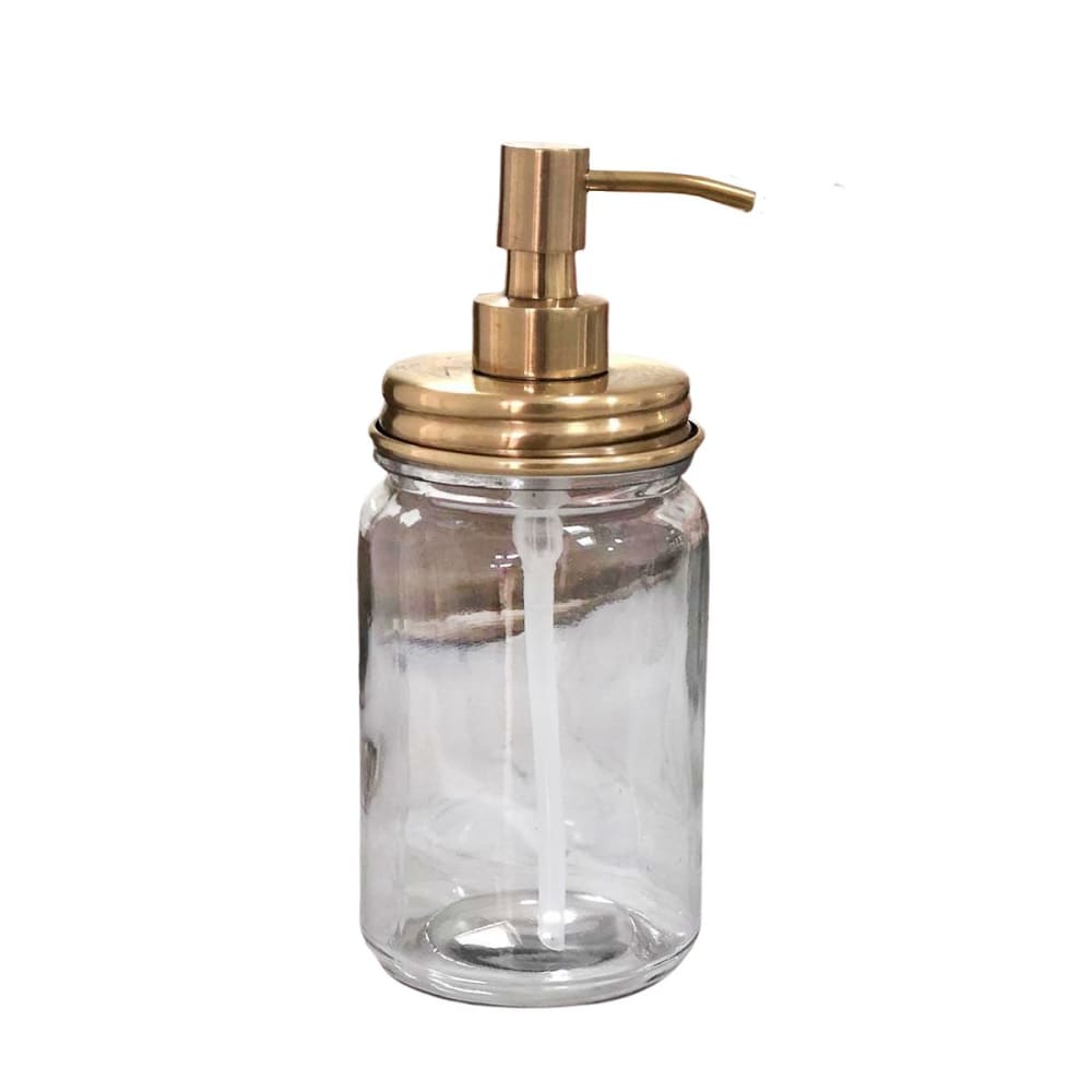 Decoclico Distributeur savon verre et laiton Transparent