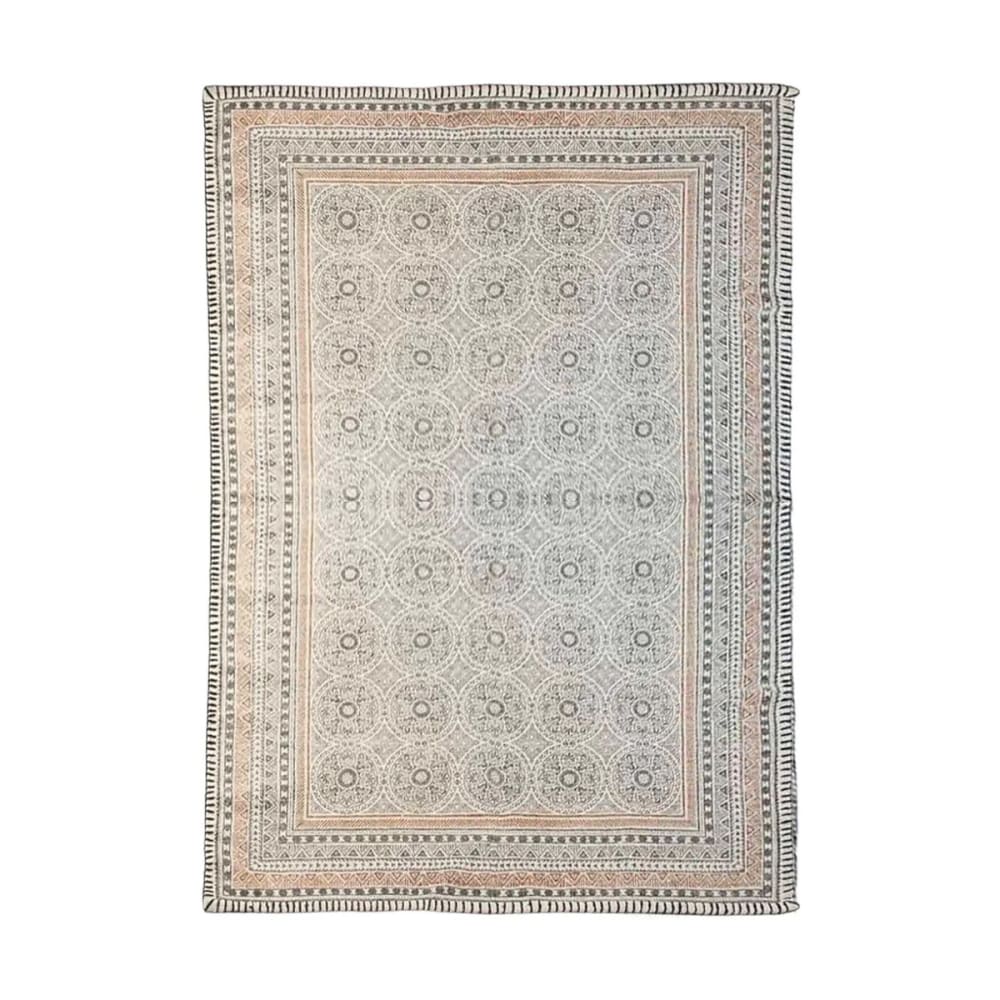 Alfombra de algodón tejida a mano beige 160x230