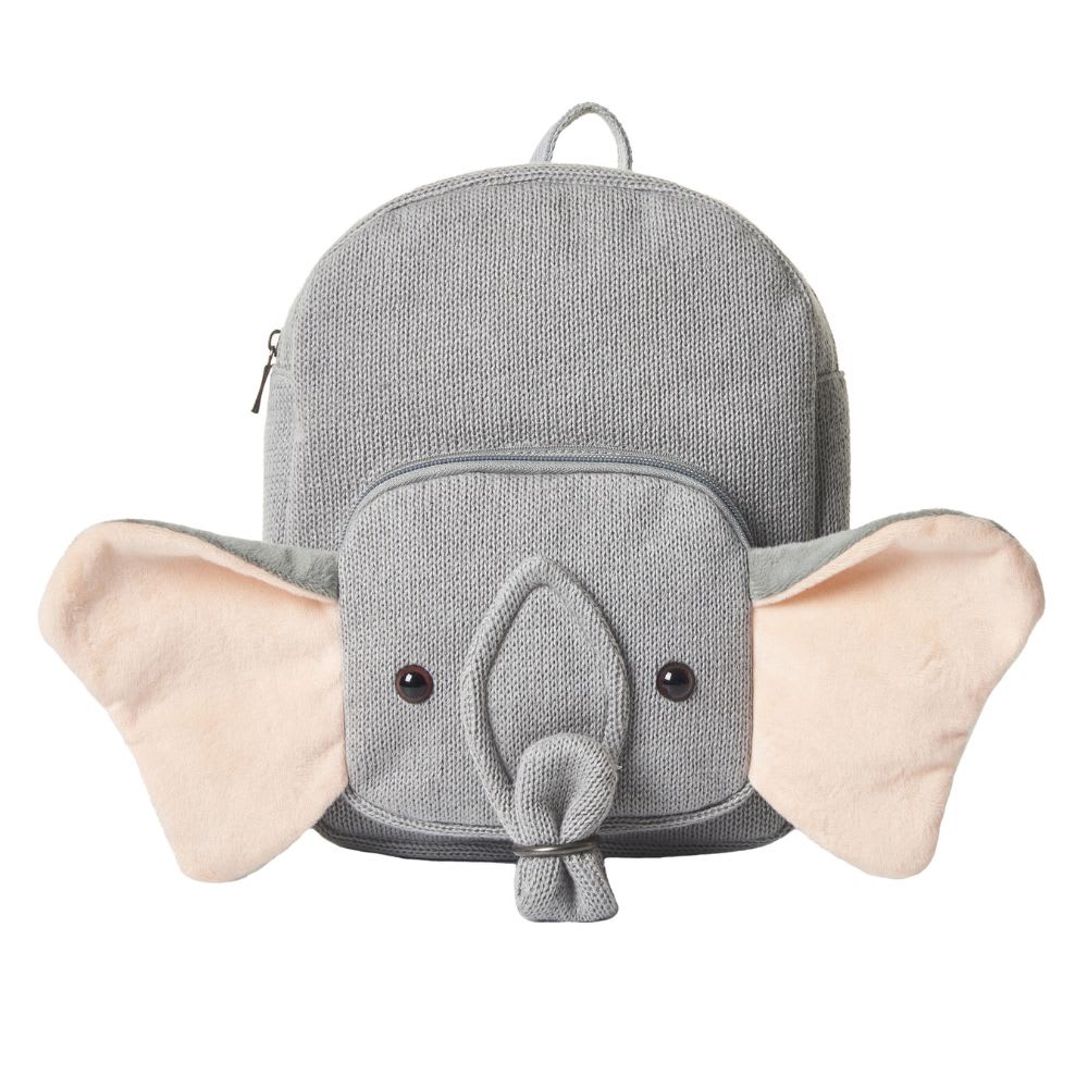 Sac à dos 100% coton éléphant gris