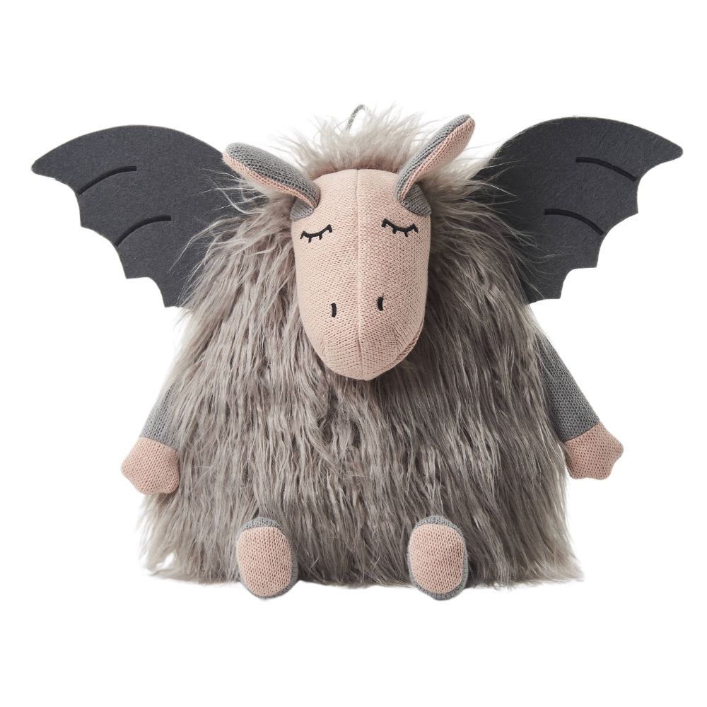 Mochila infantil murciélago de algodón 100% gris 42X23X37cm