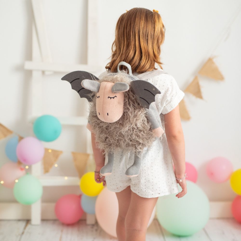 Mochila infantil murciélago de algodón 100% gris 42X23X37cm - Maisons du Monde