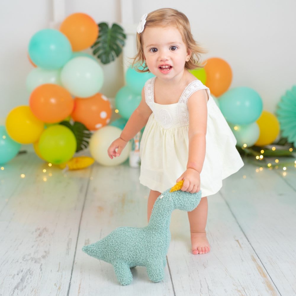 Peluche baby dinosaurio de algodón 100% verde 35X8X13cm - Maisons du Monde