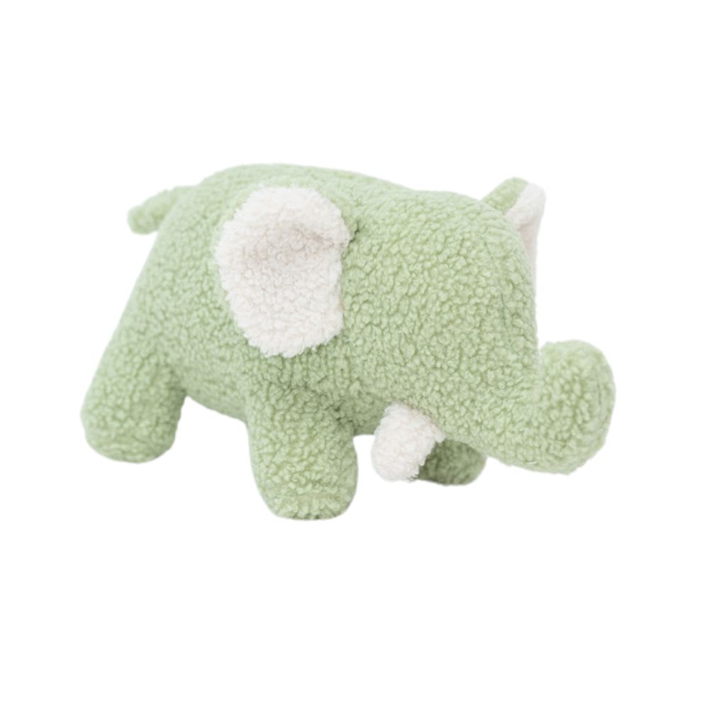 Peluche elefante per bambini in 100% cotone verde 30X8X13cm - Verde - PES - Poliestere