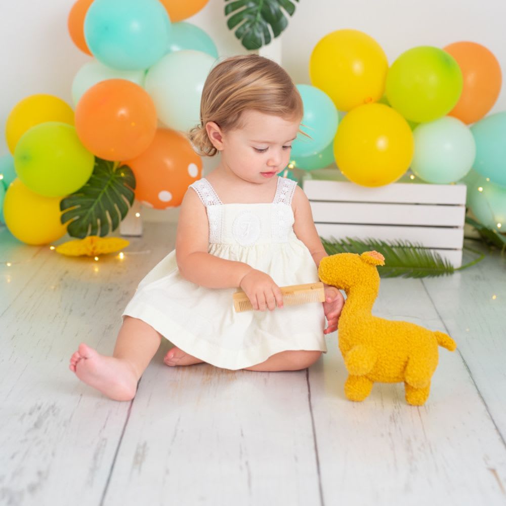Peluche baby jirafa de algodón 100% amarillo 35X8X13cm - Maisons du Monde
